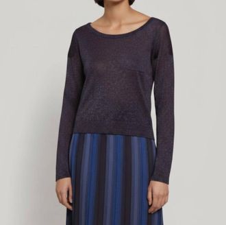 Maison Lurex Gala Long Sleeve Shirt In Gold