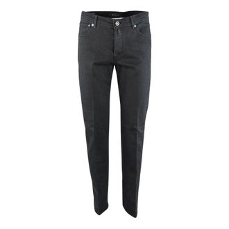 Kiton Slim-fit Jeans, male, Black, Size: W33 Jeans Classic Solid 100% Handmade