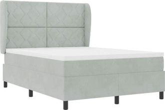 vidaXL Vidaxl - Cama Tipo Box Spring Gris Claro 140 X 200 Cm Terciopelo