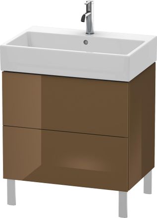 Duravit Unidad De Lavabo Duravit L-cube De Pie 68,4 X 45,9 Cm, 2 Extra&iacute;bles, Para Vero Air 235070, Color: Marr&oacute;n Oliva Laca Alto Brillo - Lc677606161