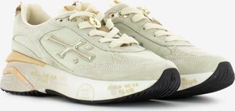 Premiata Sneakers Moerund suede e mesh beige / gold