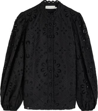 Zimmermann Rhiannon Embroidered Cotton Blouse - Black - 00 (UK 6 / XS)