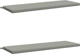 vidaXL Cojines Para Banco De 2 Piezas Soest 2 Uds. 100% Poli&eacute;ster Gris Vidaxl