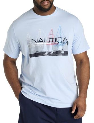 Nautica Big & Tall 1983 Sailing Graphic Tee in Skyway at Nordstrom, Size 2X Big