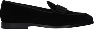 Dolce & Gabbana Black Velvet Slip-On Mens Loafers