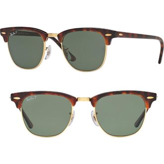 Ray-Ban Classic Clubmaster 51mm Polarized Sunglasses in Red Havana at Nordstrom