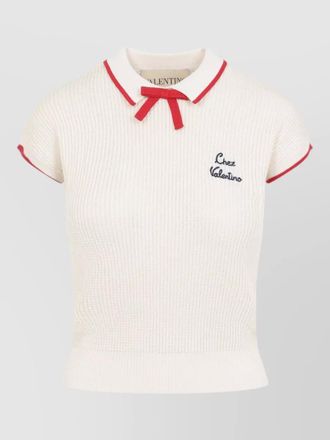 Valentino ribbed polo knit top