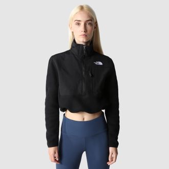 The North Face Womens Womens Cropped Denali Fleece Jacket - Black - Size X-Large