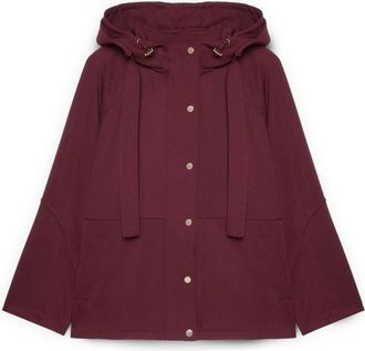 Fiorella Rubino Wolparka met capuchon - Dames - Zomerjassen - Rood - L - Wol - Jassen