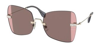 Miu Miu MU50WS ZVN01Q Womens Sunglasses Gold Size 59