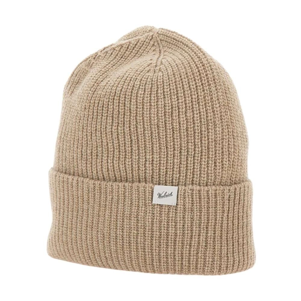Woolrich Beanies, male, Beige, Size: L Merino Wool Beanie  display picture 1