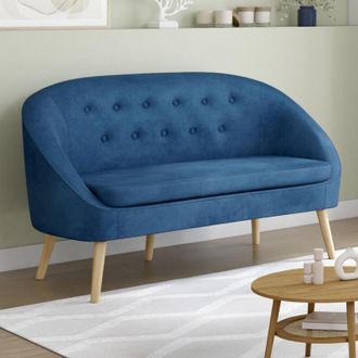 IDMarket Idmarket - Sonia Sof&aacute; Cama De Terciopelo Azul