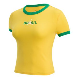 Nike Jordan (WMNS) Air Jordan Brazil Graphic Crewneck Shirt Varsity Maize Lucky Green IF3927-741