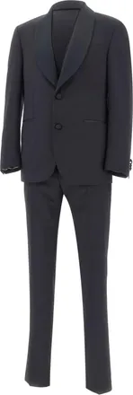 Corneliani Kostuums, Heren, Zwart, 2Xl, Wol, Code Driekwart Pak