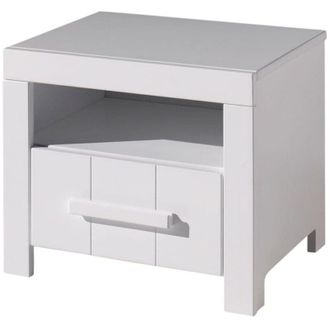 Les Tendances Mesita De Noche Erik Con Caj&oacute;n Madera Blanco Vipack