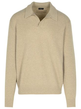 Ermenegildo Zegna Beige Cashmere Sweater