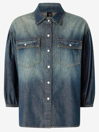 Pinko Pinko Denim Shirt With Puff Sleeves