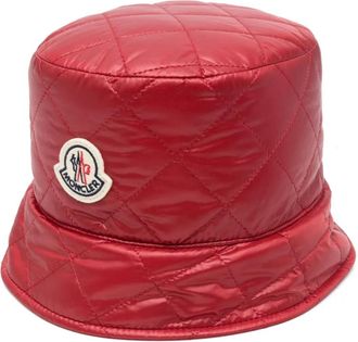 Moncler Cappello bucket trapuntato - Rosso