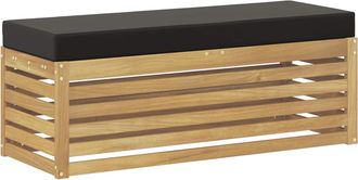 vidaXL Banco De Taburete Exterior Madera De Acacia S&oacute;lida Blanco Vidaxl