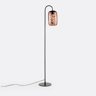 La Redoute Interieurs Vloerlamp in metaal en amber glas, Toleco