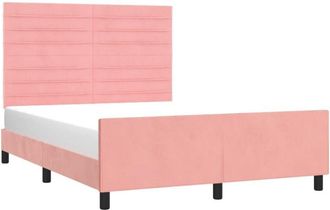 vidaXL Vidaxl - Estructura De Cama Sin Colch&oacute;n Terciopelo Rosa 140x190 Cm