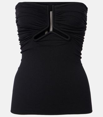 Rick Owens Cutout ruched strapless top