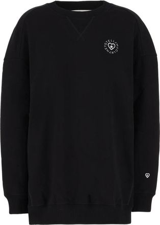 Stella McCartney Logo-Patch Katoenen Sweatshirt - Dames - Sweatshirts - Zwart - 2XS - Katoen - Hoodies & sweatvesten