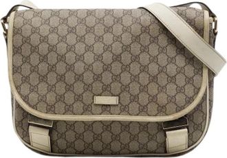 Gucci Pre-owned Vintage Canvas Crossbody Bag - Dames - Vintage Schoudertas - Beige - ONE Size - Leer - Vintage