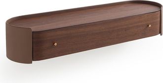 AM.PM Wandconsole van walnootfineer en leer, Firmo