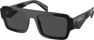 Prada Sunglasses, male, Black, 53 MM, Rectangular Acetate Sunglasses
