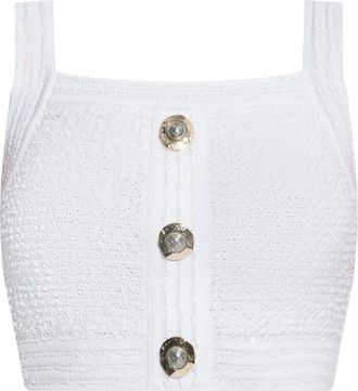 Balmain Top crop con bottoni - Toni neutri