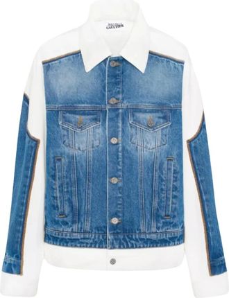Jean Paul Gaultier Denim Jackets, unisex, Blue, Size: S Contrast Panel Denim Jacket