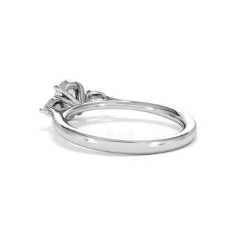 The Diamond Store Evoke 3 Stone Oval Cut Lab Diamond Ring 0.50ct in 925 Silver