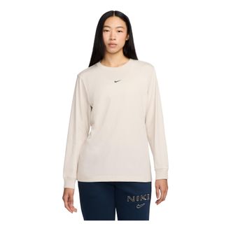 Nike Sportswear Loose Long Sleeve T-Shirt Asia Sizing Light Orewood Brown HF0772-104