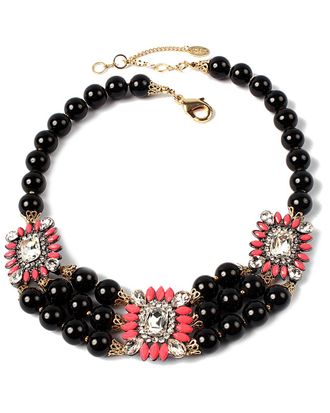 Amrita Singh Jewelry Crystal & Beaded Flower Bib Necklace