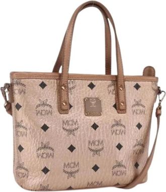 MCM Pre-owned PVC Leren Handtas - Dames - Vintage Handtas - Roze - ONE Size - Leer - Vintage