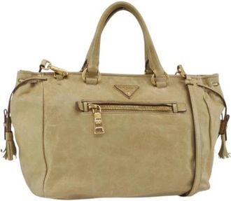 Prada Pre-owned Vintage Handbag - Dames - Vintage Handtas - Beige - ONE Size - Leer - Vintage