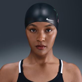 Nike Unisex Swim Silicone Cap in Black | NESSG121-001