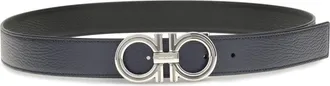 Ferragamo Mens Reversible Leather Belt New Navy Calf Bos Taurus E Braces