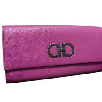 Ferragamo Leather Long Wallet (Bi-Fold) (Pre-Owned)