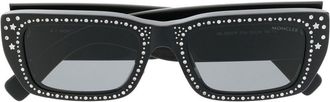 Moncler x Palm Angels square-frame sunglasses - unisex - Acetate - 53 - Black