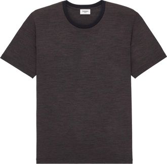 Saint Laurent T-Shirts, male, Brown, Size: XL Crewneck Cassandre