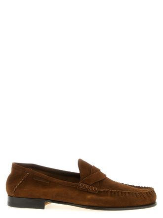 Tom Ford Brown Suede Leather Slip-On Mens Loafers