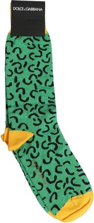 Dolce & Gabbana Abstract Mid Calf Accessory Socks - Heren - Accessoires - Groen - Maat: ONE Size Katoen