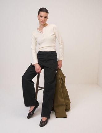 Nobody's Child Black Mid Rise Carnaby Wide Leg Jeans