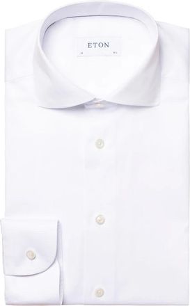 Eton Wit Zakelijk Overhemd Slim Fit - Heren - Zakelijke Overhemden - Wit - 2XL - Katoen - Overhemden