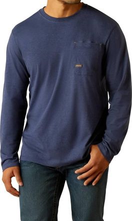 Ariat Rebar Workman Reflective Flag Graphic T-Shirt In Navy Heather
