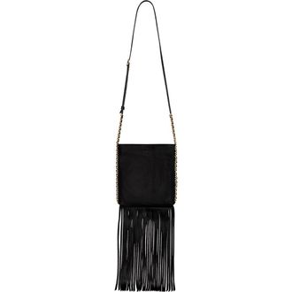 Rebecca Minkoff Carly North/South Fringe Crossbody Bag in Black at Nordstrom