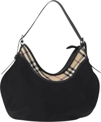 Burberry Pre-owned Shoulder Bags, female, Black, Size: ONE SIZE Pre-owned Vintage Nylon Shoulder Bag