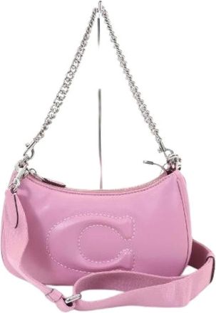 Coach Pre-owned Shoulder Bags, female, Pink, Size: ONE SIZE Pre-owned Leather Shoulder Bag